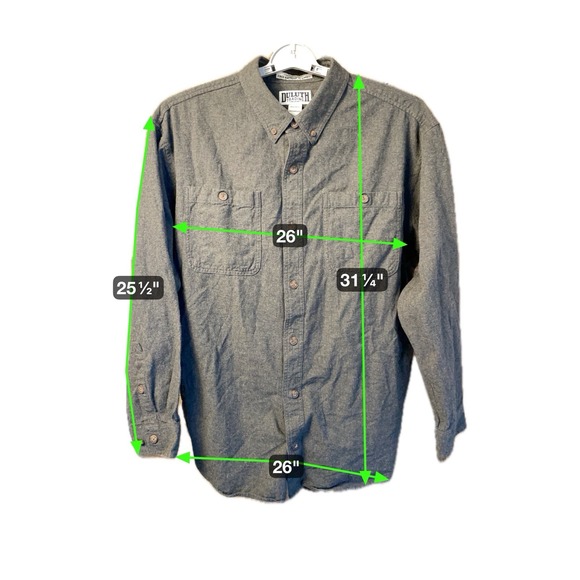 Duluth Trading Shirt Mens XL Gray‎ Free Swingin' Flannel Relaxed Fit Button Work - Picture 6 of 6